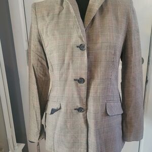 Dressbarn Checkered Blazer in Black and Gray